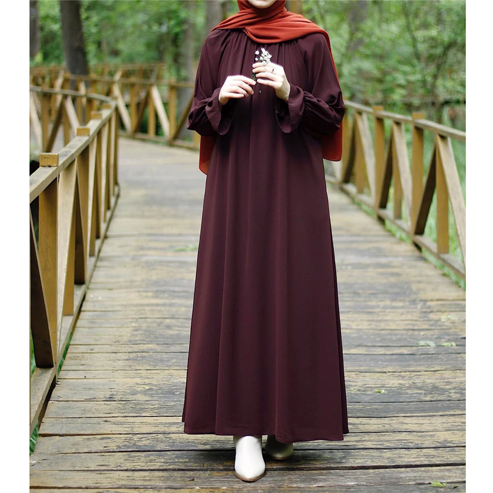 

Muslim Women Maxi Dress Modest Abaya Dubai Turkey Kaftan Eid Ramadan Islamic Clothing Arab Robe Djellaba Prayer Garment Caftan