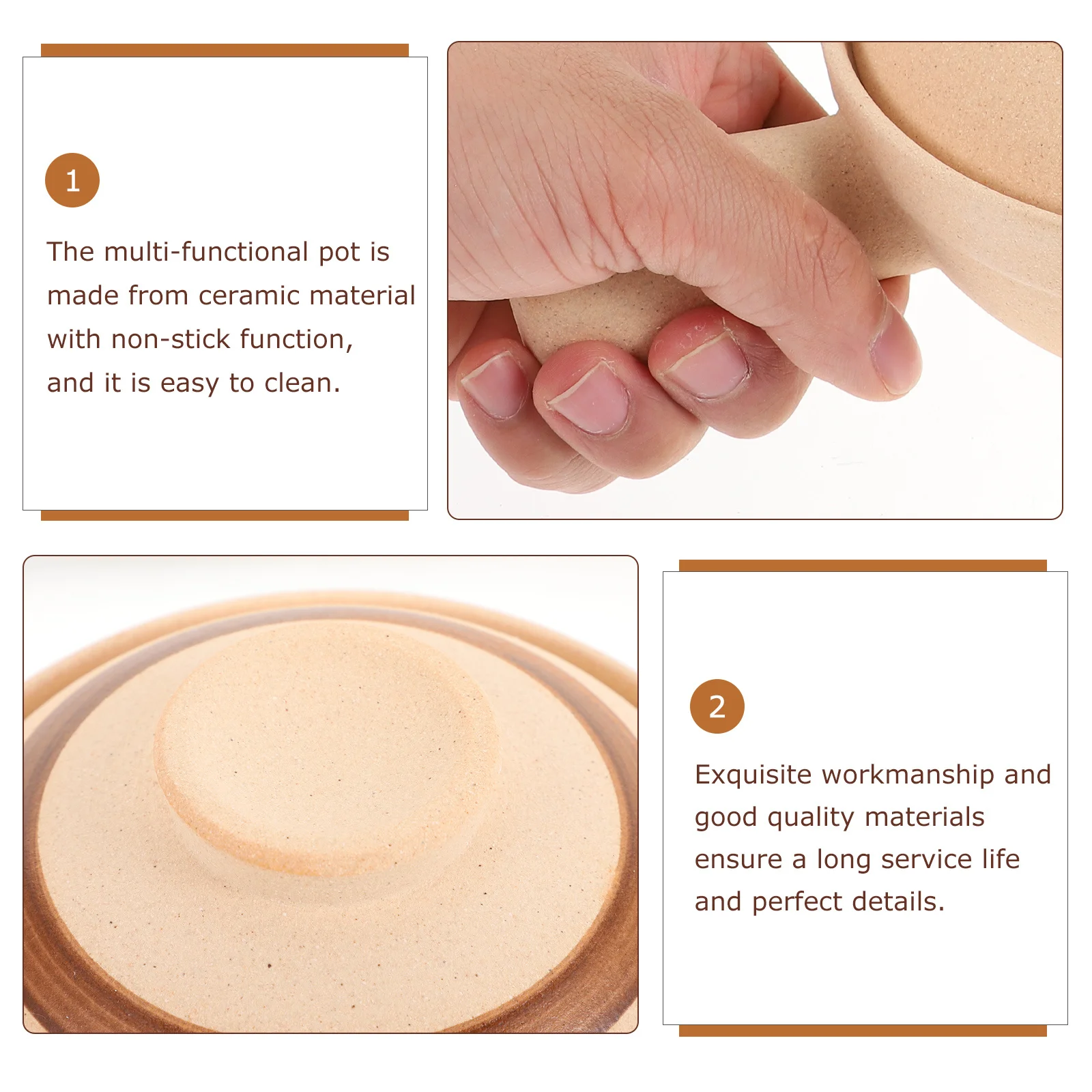 

Small Non-Stick Ceramic Casserole Kitchen Cookware Pot for Braised Chicken Soup Rice Hot Pot Traditional Earthenware