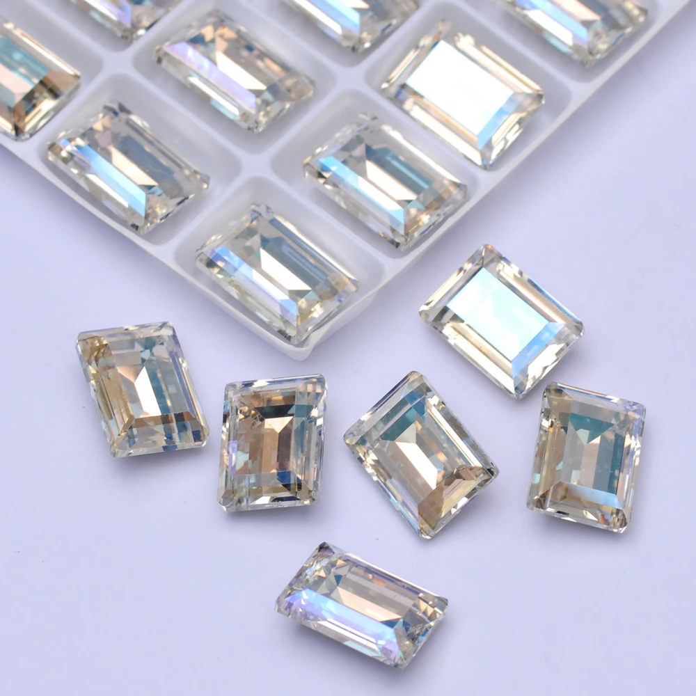 Different Colors Rectangle Shine Fancy Stones Crystals Nail Rhinestones K9 Fancy Diamond for Jewelry Garment Design