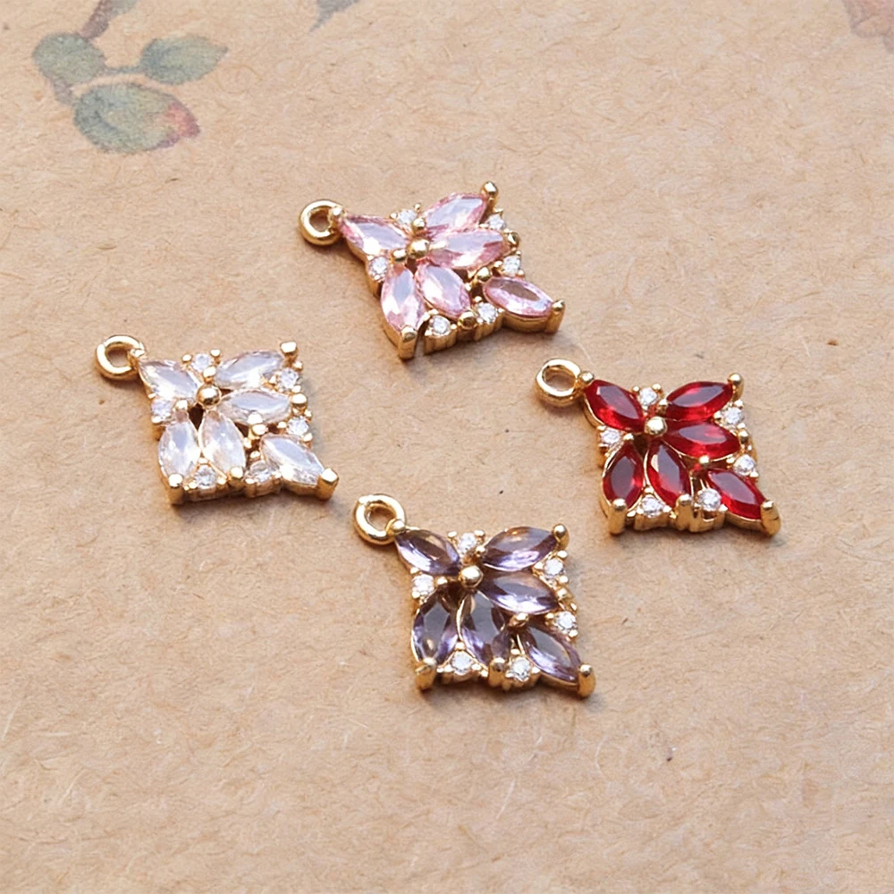 

Cordial Design, 50 шт., 13*18 мм, ручная работа, медные подвески, аксессуары для ювелирных изделий, в форме листа, с позолотой, с фианитами # 191633