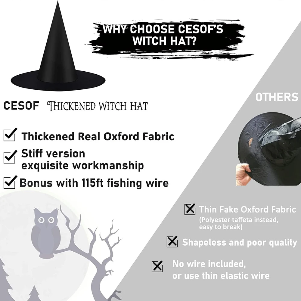 Cappello di Halloween Berretto da strega bianco nero Decorazioni pendenti per feste in casa di Halloween Puntelli cosplay Bomboniera da festival Cappelli da mago Giocattoli per bambini