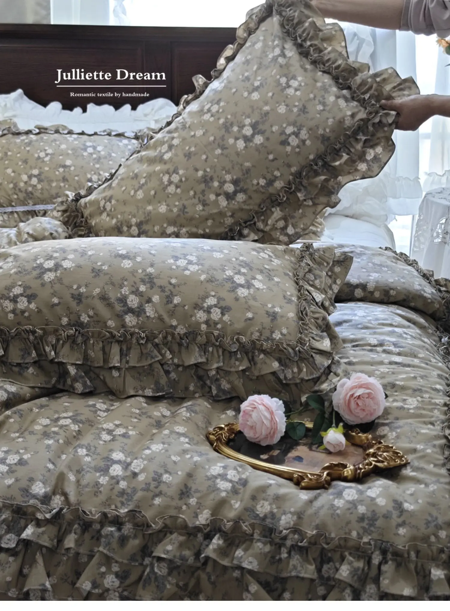 1 Piece Vintage Lace Pillowcase French Ruffle Design Pillow Cover Garden Rustic Style Pillowcases Cotton Cloth Pillow Case