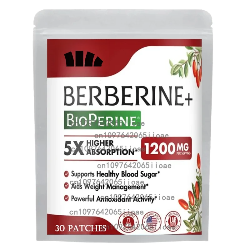 

Berberine Transdermal Patches with Ceylon Cinnamon,5X Higher Absorption Turmeric Support Immune System 30 Patches