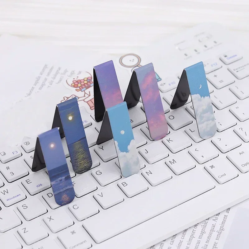 2pcs Magnetic Bookmarks Kawaii Sun Moon Pattern Book Clips Reading Items Book Page Holder Korean Stationery Teacher Supplies