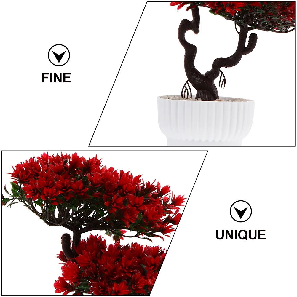 

2 pcs Simulation Guest greeting Pine Bonsai Artificial Plastic Potted Plants Faux Indoor Decorations Living Room Bedroom nament