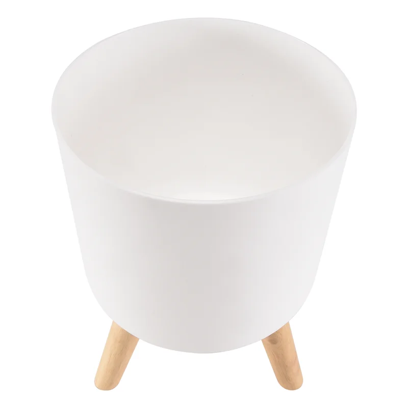 

Modern Plant Pots With Wooden Legs Holder Bedroom Living Room Floor Standing Potted Flower Pot Home Garden Planters-A57X