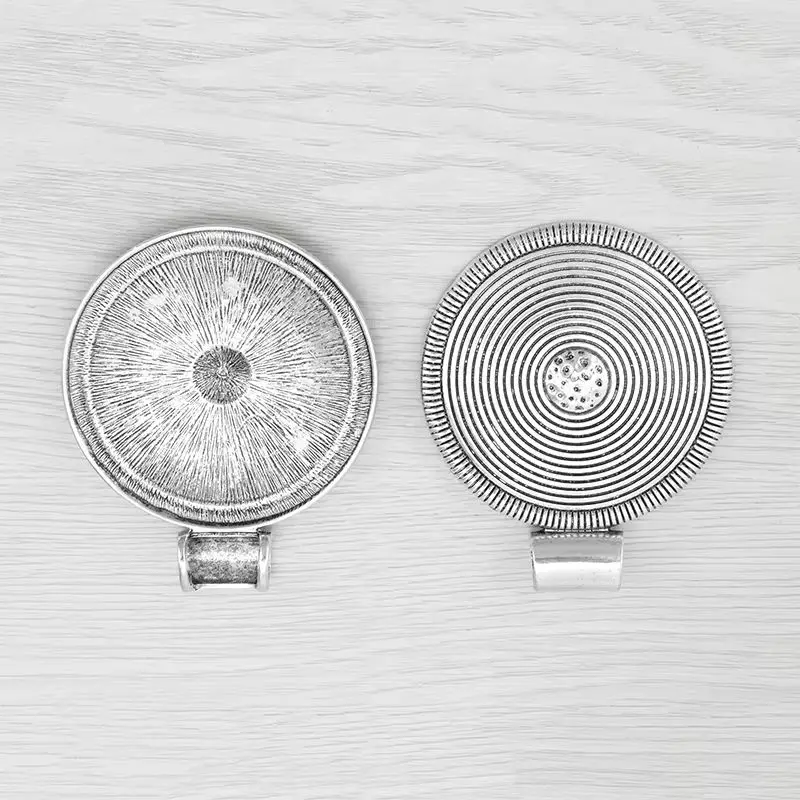 2 x Tibetan Silver Large Tribal Bohemia Boho Medallion Spiral Style Round Pendants for Necklace Jewelry Making Findings 82x68mm