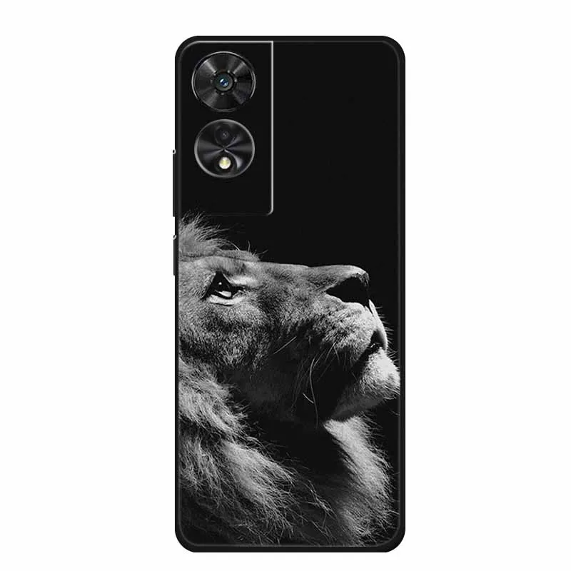 Para TCL 505 Funda de teléfono León Lobo Tigre negro silicona suave Funda trasera Para TCL 505 Funda Para TCL505 Shell