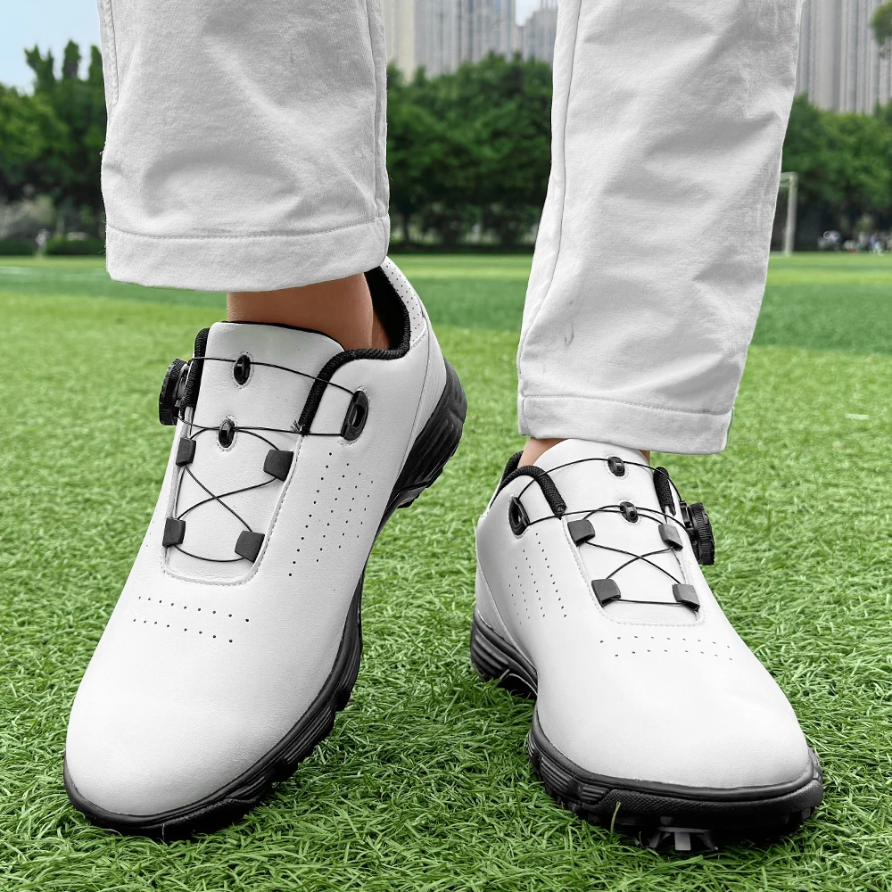 New Professional Spiked Men Golf Shoes Waterproof Microfiber Anti-collision Toe Outdoor Competition Sports Sneakers size 39-49