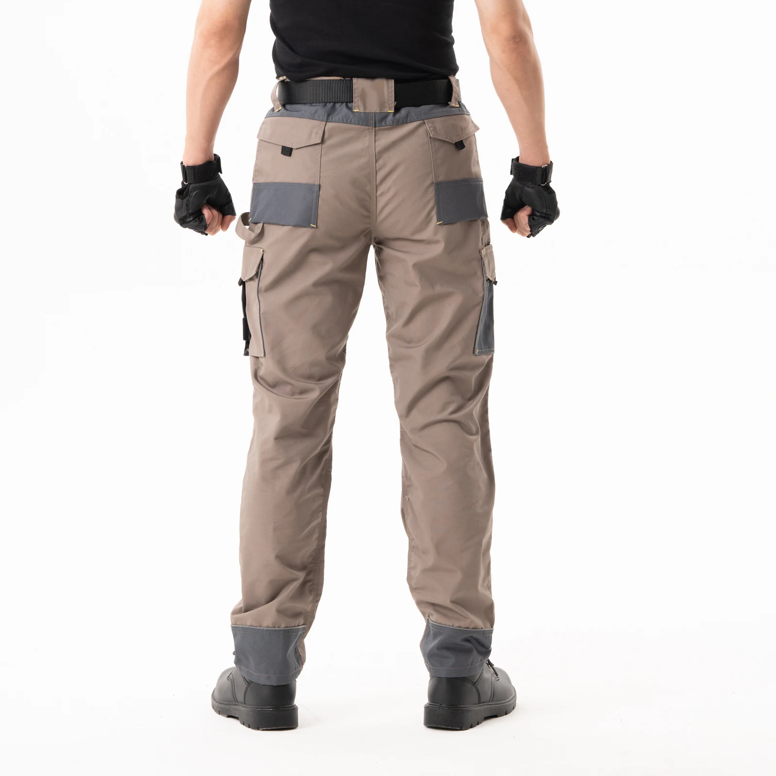 cargo pants knee pocket contrast colors tool pocket pants all-weather rip stop for workshop building Auto repair