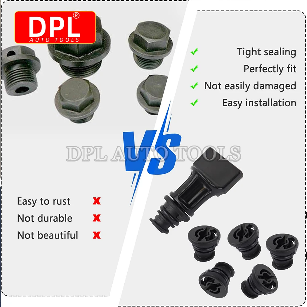 3 Packs 06L103801 Oil Drain Plugs with Oil Drain Plug Removal Tool for Volkswagen 1.8L 2.0L and Audi Golf Passat