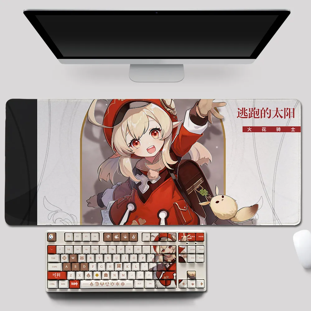 Genshin Impact Table Mat Desk Mouse Pads Computer Pad Mousepad Cute Kawaii Gaming Accessories Carpet Gamer Varmilo Anime KLI