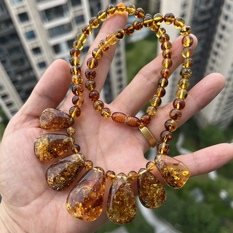 Yoowei Halskette aus 100 % Naturbernstein als Geschenk, europäische baltische Original-Medizinperlen, wunderschöner, einzigartiger Heilschmuck-Lieferant – Detail 7