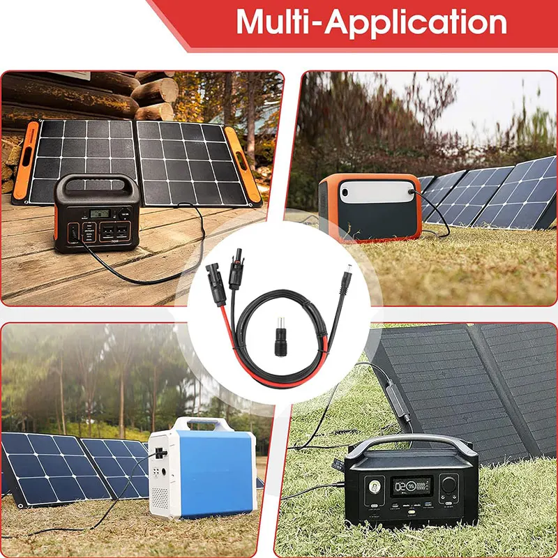 Waterproof Solar Connector to DC5521 DC7909(DC8) Cable for Jackery Explorer 240 300 500 Anker 521 etc. Portable Power Station.