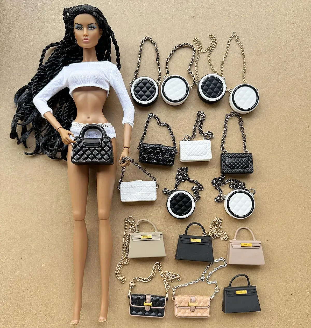 Borse per Bambole 1/6, Borsa a Mano e a Tracolla, Accessori Fai-da-Te per Bambole da 30cm