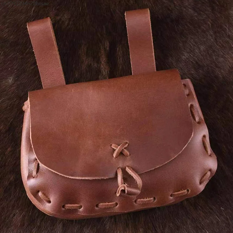 Borsa da cintura in pelle PU rinascimentale medievale Custodia per monete vichinga Borsa con coulisse Steampunk Donna Uomo Larp Puntelli Cosplay