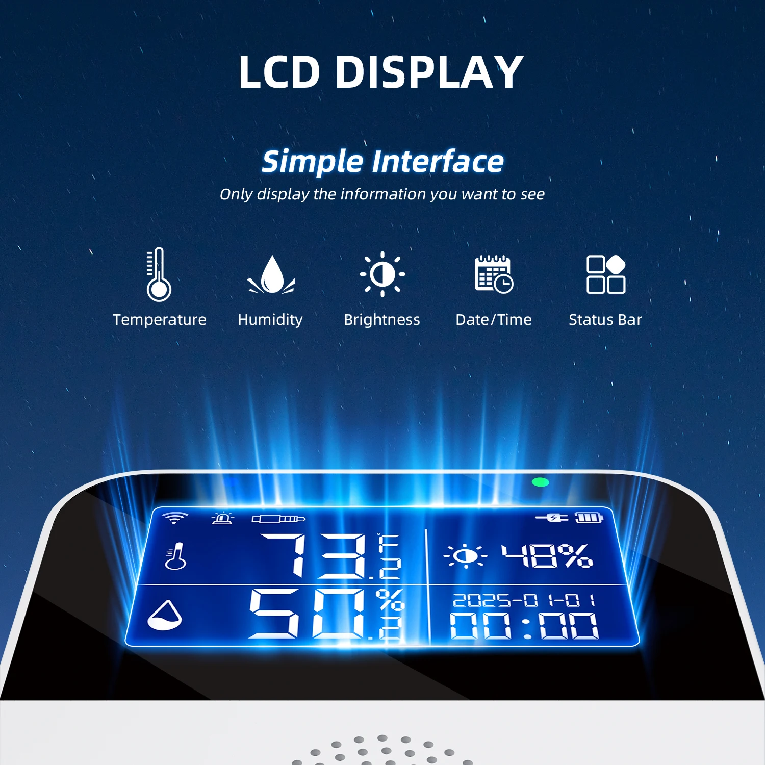 Haozee Tuya Smart WIFI Temperature and Humidity Sensor with Backlight LCD Display Indoor Thermometer Hygrometer Meter