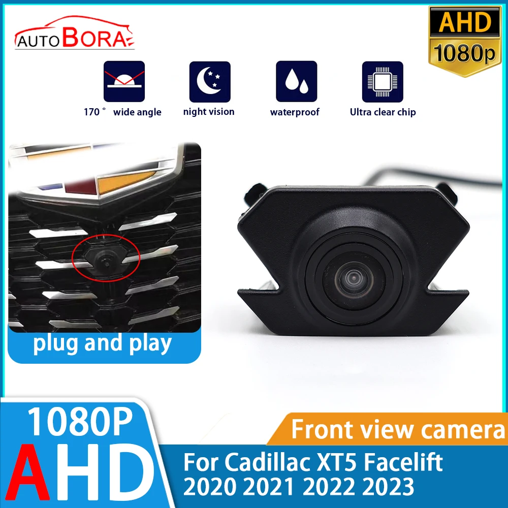 

ZhuCamX AHD 1080P Ultra Clear Night Vision LOGO Parking Front View Camera For Cadillac XT5 Facelift 2020 2021 2022 2023