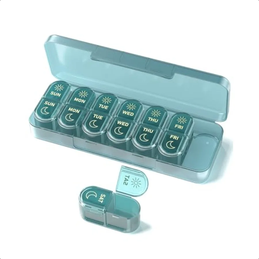 

Am and Pm Pill Organizer 7 Days Weekly Pill Organinzer 2 Times a Day Pill Box 7 Day Medicine Pill O