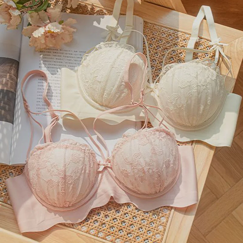 

Women's Sexy Bra Sweet Girl Bra Lace Fabric Skin-friendly Small Chest Gathering Anti-sagging Underwear