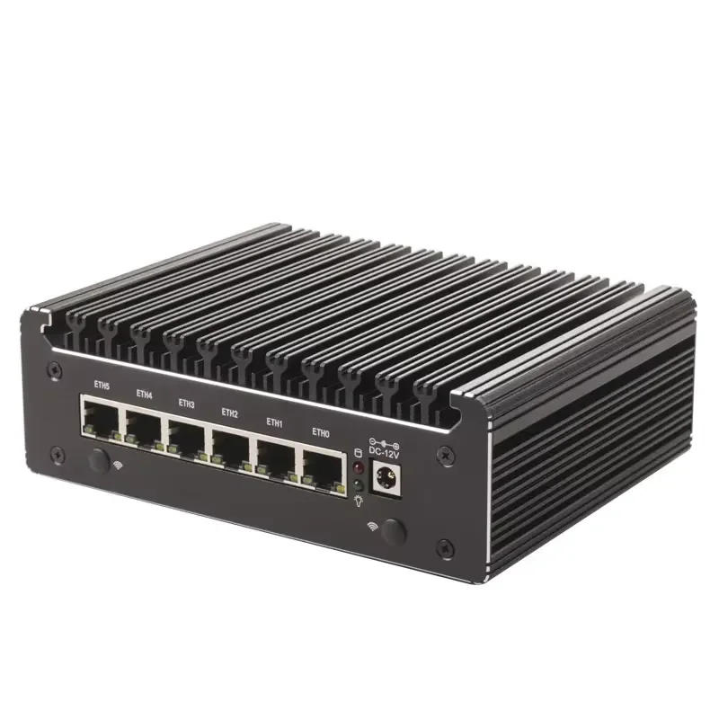 N100/N150 Mini Industrial PC, 6 X 2.5G Ethernet Ports, Fanless Soft Router, DDR5 RAM, OpenClaw Firewall, Low Power Linux