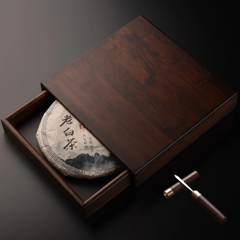 

Chinese Bamboo Pu'er Tea Box Storage Cabinet Kung Fu Tea Set Tea Knife Serving Tray Storage Cake Box Tea Ceremony Accories