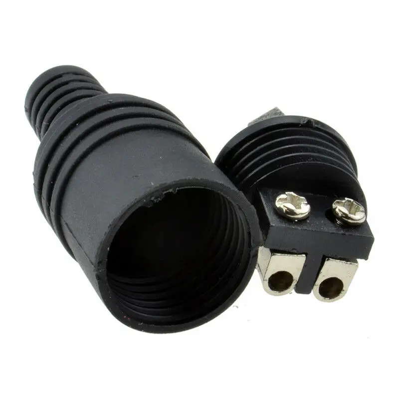 2pcs/Set 2 Pin Black DIN Plug Speaker And HiFi Connector Screw Terminals Connector Power Signal Plug Adapters