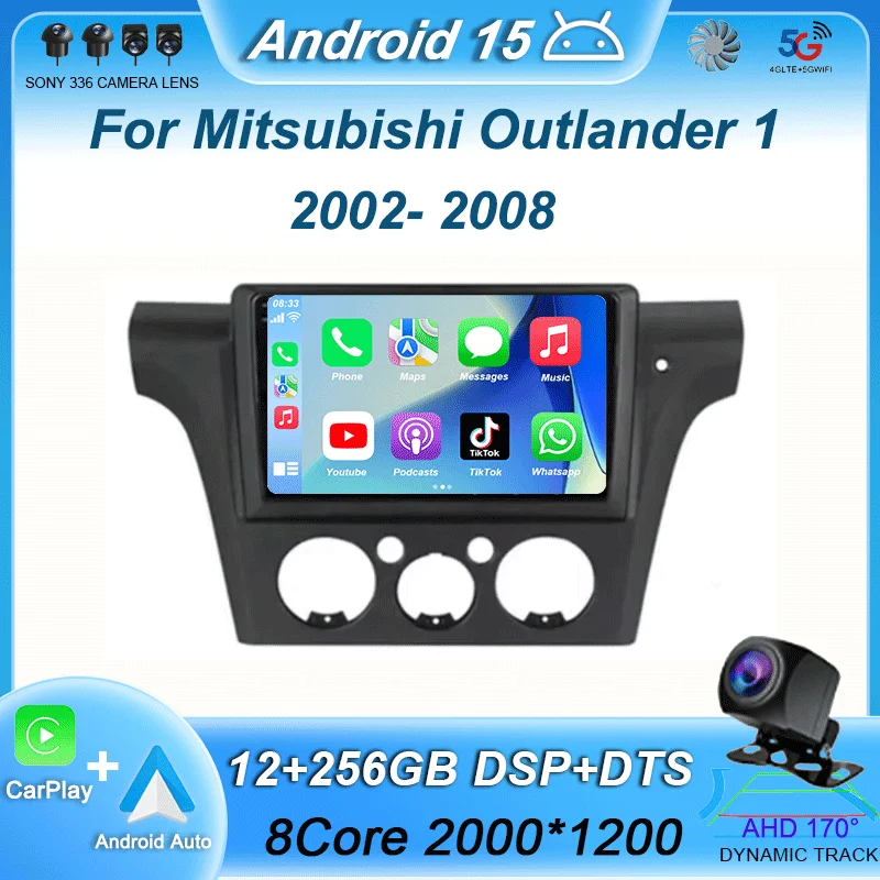 

2Din 4G Car Radio Multimedia Video Player For Mitsubishi Outlander 1 2002-2008 Navigation GPS Carplay Stereo NO DVD Android 15