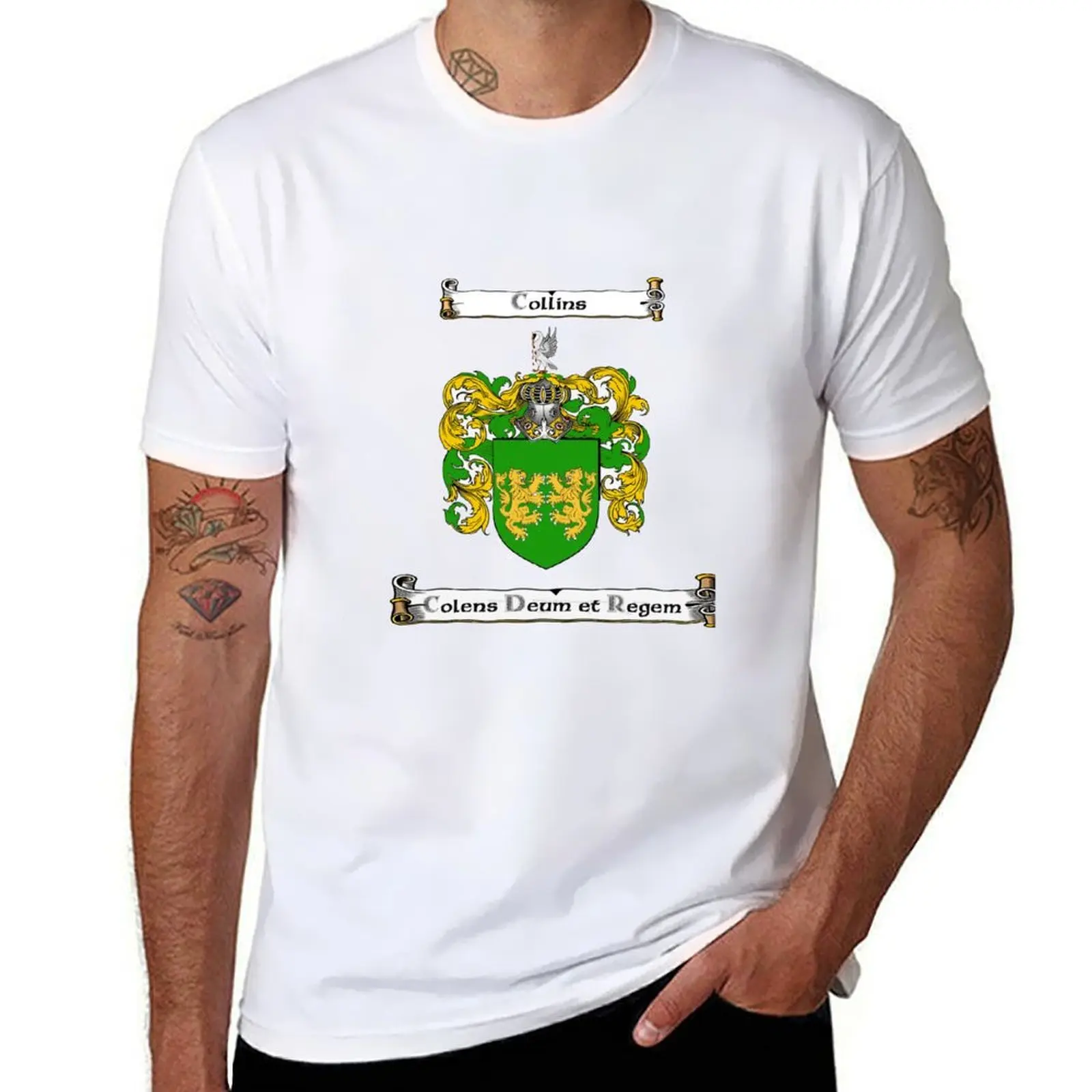 

Collins Family Crest and Motto T-Shirt t shirts with prints t shirts for man graphic tees T-Shirt