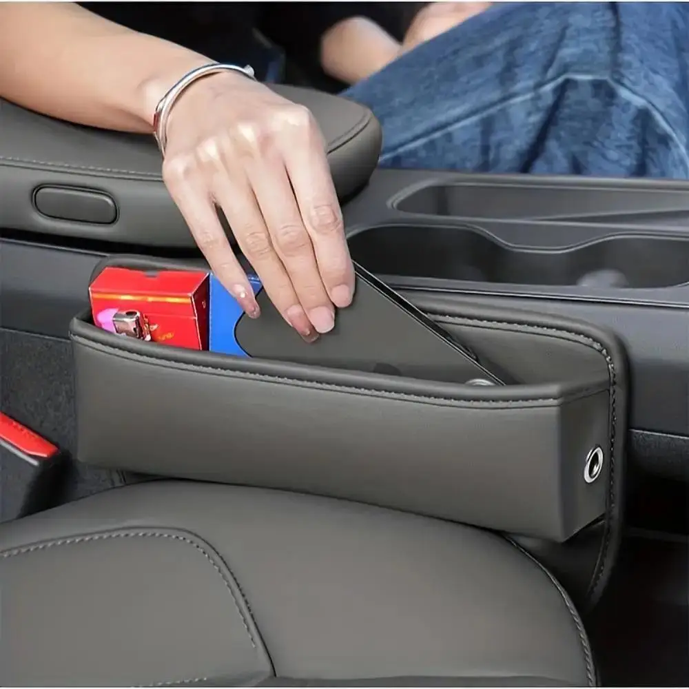 Car Seat Gap Box PU Leather Large Capacity Multifunctional Storage Miscellaneous Storage Box with Installation Gap Filling