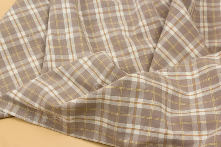 Plaid Fabric Cotton By The Meter for Clothes Shirts Dresses Diy Sewing Summer Thin Cloth Textile Blue Yarn-dyed Red Soft Yellow