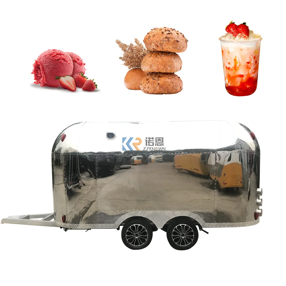 New Design CE Cold Drink Cart Ice Cream Concession Trailer for Sale Hot Coffee Outdoor Mobile Kitchen Food Carts