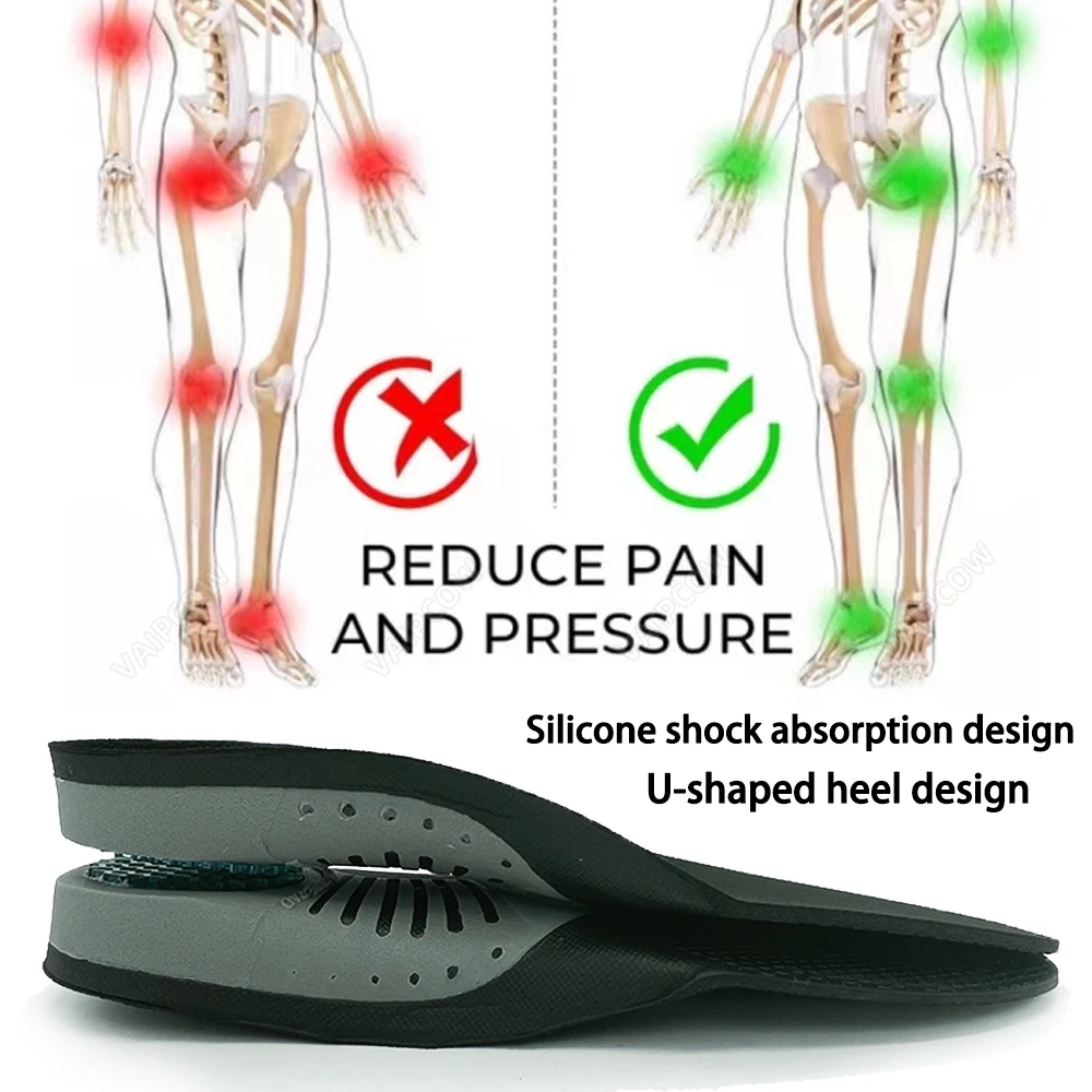 Semelles intérieures orthopédiques en Gel, mise à niveau, semelle orthopédique pour la santé des pieds plats, pour chaussures, insertion de soutien de la voûte plantaire, pour fasciite plantaire, unisexe