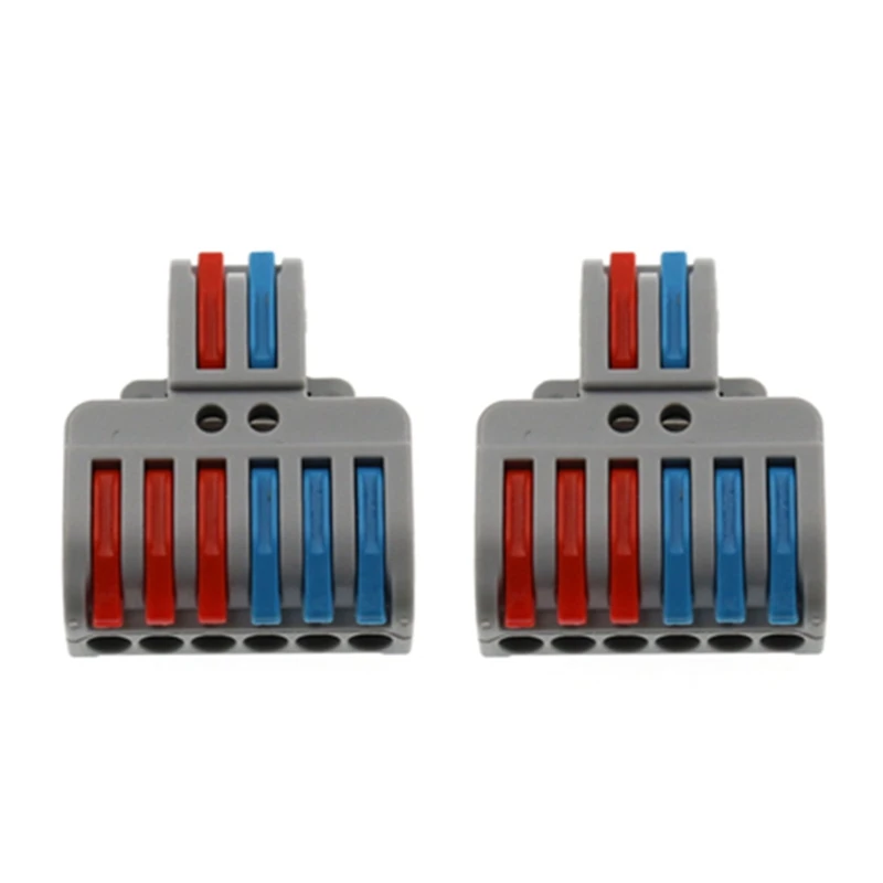 미니 퀵 와이어 커넥터, 범용 와이어 및 케이블 커넥터, 푸시 인 터미널 블록, 2 인 6 아웃 퀵 커넥터