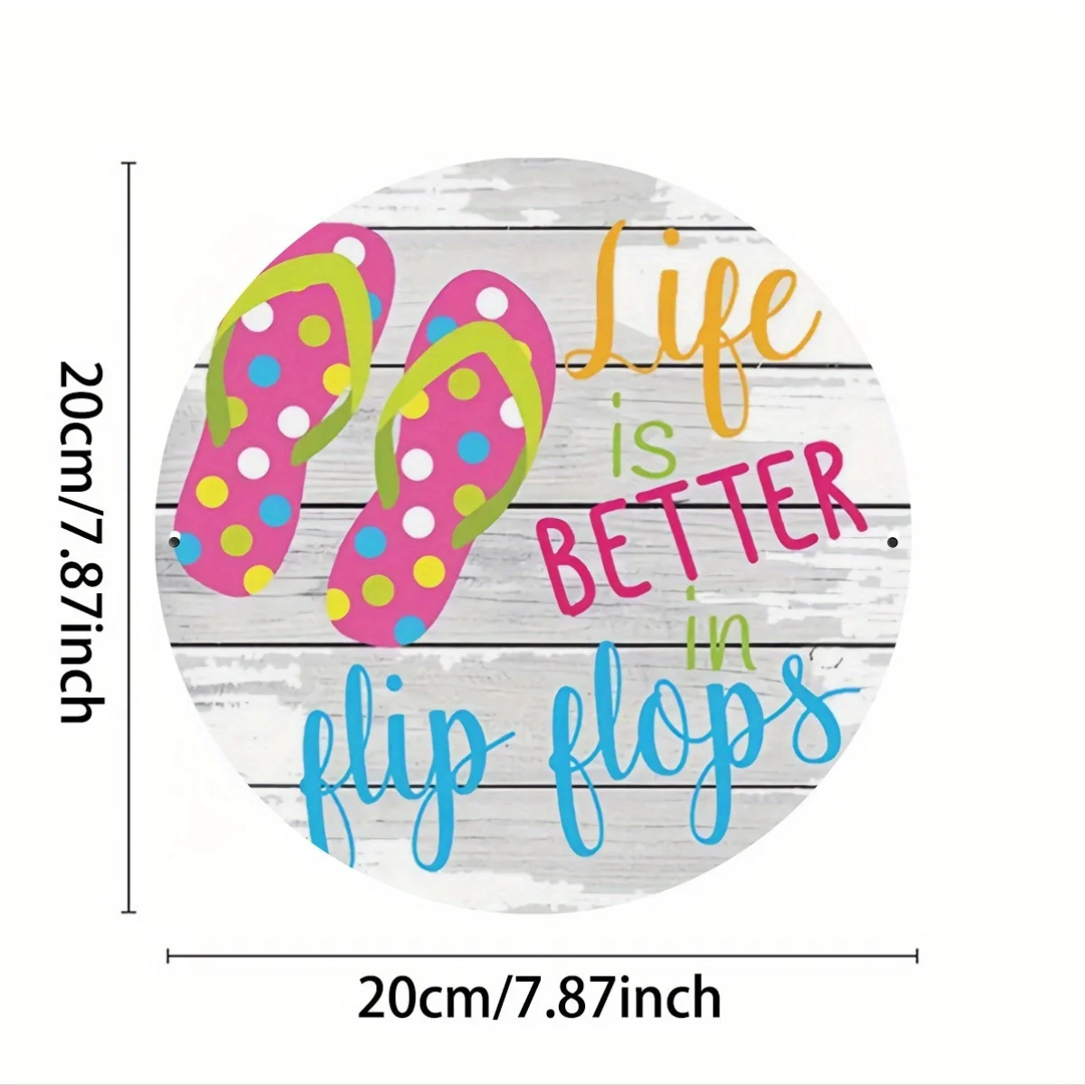 1pc 20.32X20.32 cm Aluminum Metal Sign for Flip-Flop Wreath, Metal Wreath Sign, Wreath Additions, Wreath Decorations, Summer Fli