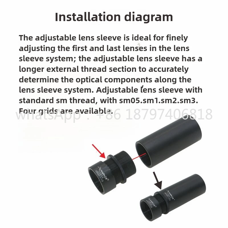 Tubi per lenti ottiche regolabili, confezione da 5 pezzi