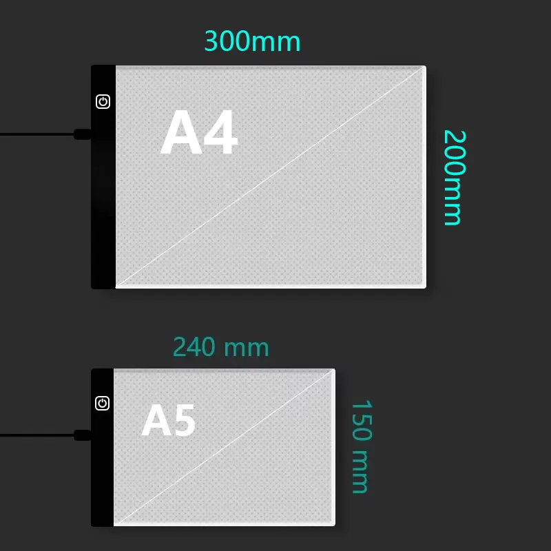 A4/A5 LED copying board, 3-level dimming copy table, drawing puzzle toy, gift, dimmable children's Painting board