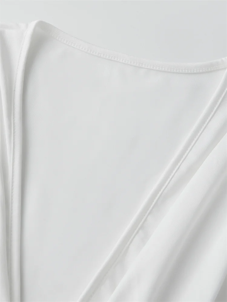 CHRONSTYLE-Vestidos largos largos para mujer, vestido largo anudado de Color sólido con abertura alta, Vestidos femeninos sin mangas con cuello en V de verano 2025