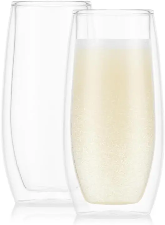 

Skal Champagne Glass, Double Wall, High-Heat Borosilicate Glass, Set of 2