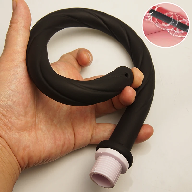 مرفق خرطوم حقنة شرجية من السيليكون، منظف حقنة شرجية قابل لإعادة الاستخدام، يتصل بأنبوب الدش، تنظيف الفوهة