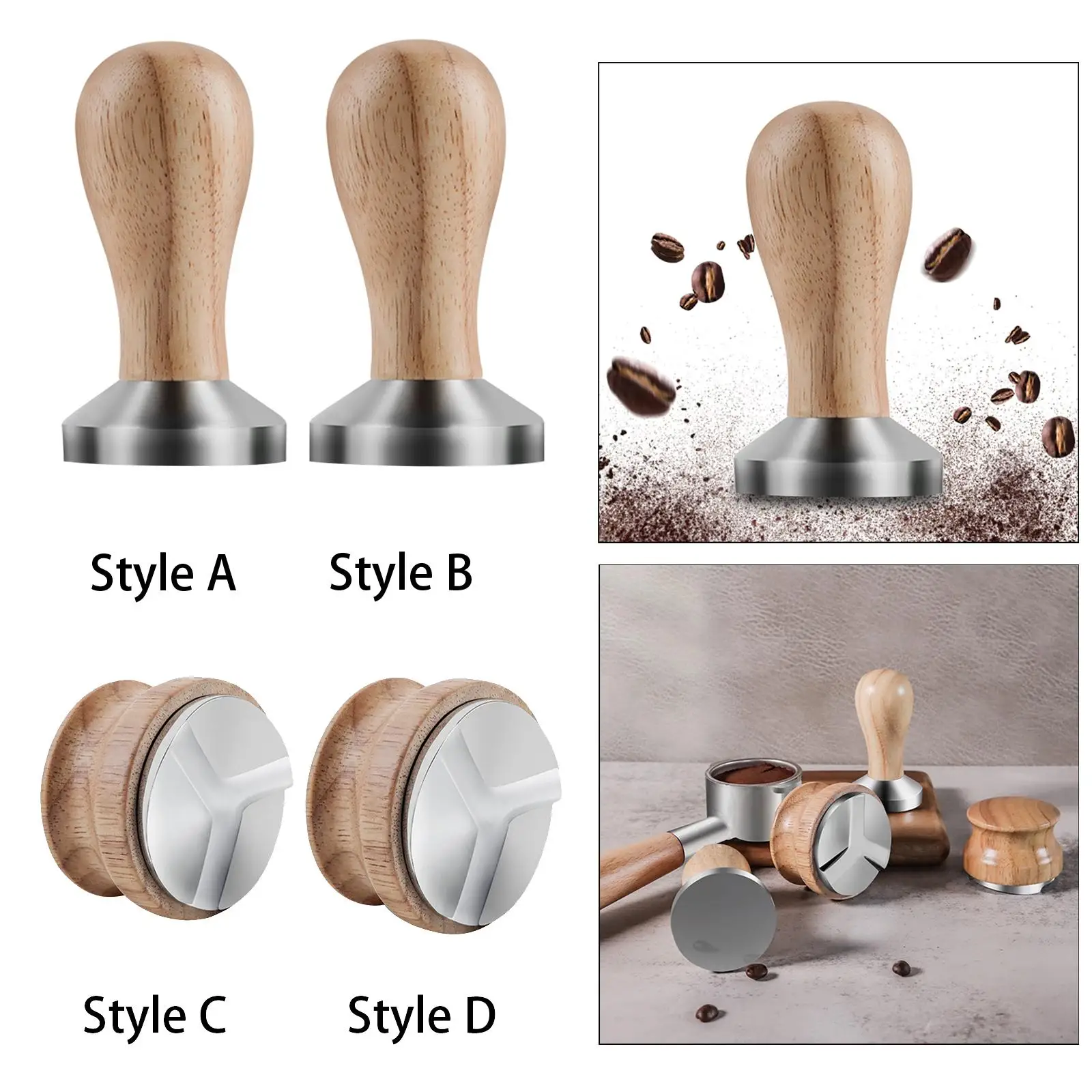 Профессиональный темпер для кофе с деревянной ручкой, инструмент для выравнивания, профессиональный распределитель эспрессо, инструмент для выравнивания, распределитель бариста