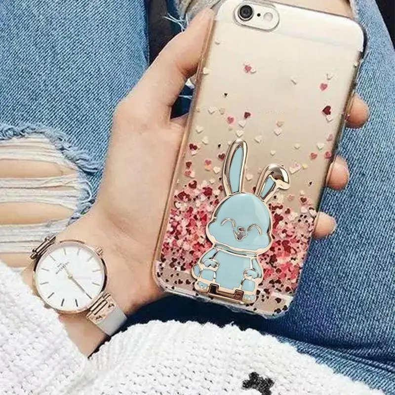 Faltbare Hasen-Telefon halterung tragbare niedliche Hasen-Handyst änder selbst klebende Desktop-Display-Halterung, die für die meisten geeignet ist