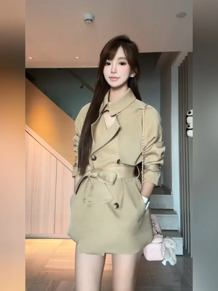 

Pure Desire ort Sle Windbreaker Outerwear SYJ ujia Early Autumn High Waist Slimming Top Belly Covering plus Size Wome...