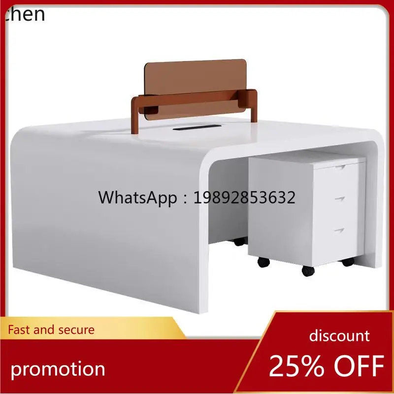ZMLHigh-End Office Desk for Staff, 4-6 Person Double Seat Employee Finance Desk, Simple Computer Desk and Chair