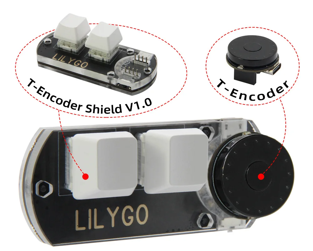 LILYGO T-Encoder Shield V1.0 CH552 Expansion Board Rotary Encoder Custom Button APA102 Addressable RGB LED For ESP32