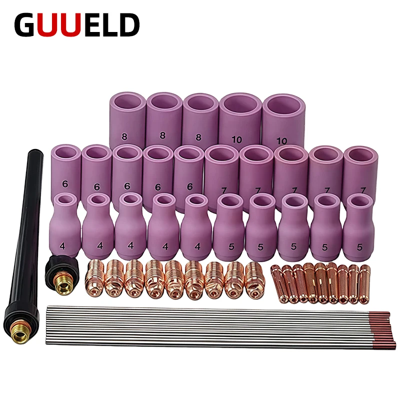 60 قطعة طقم شعلة لحام TIG 040 "~ 1/8" إعداد عدسة الغاز WP-9/20/25