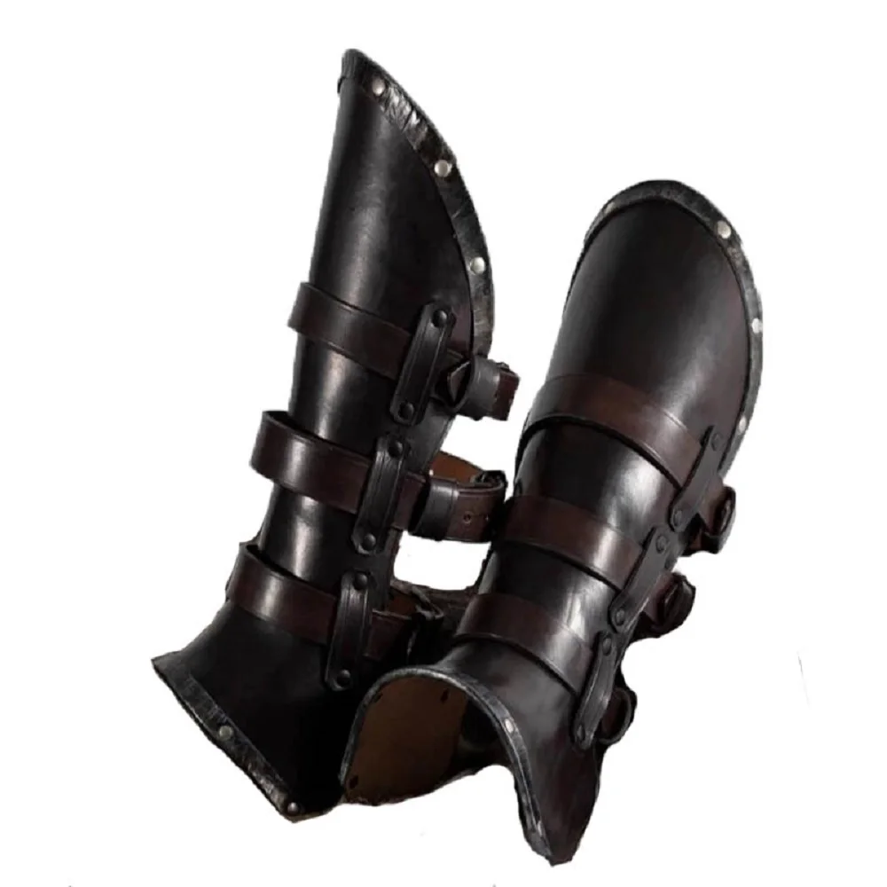 Men Medieval Retro Style Foot Cover Halloween Party Saxon Soldier Knight Cosplay Costume Protective Gear Vintage Military Armor