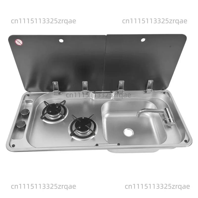 Stove Sink Rv 304 Stainless Steel Sink With Dual-Burner Gas Stove Rv Sink and Stove Rv Caravan Boat Yacht