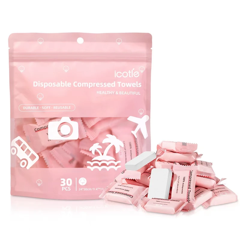 New 30PCS Mini Compressed Towel Disposable Capsules Towels Magic Face Care Tablet Outdoor Travel Cloth Wipes Paper Tissue