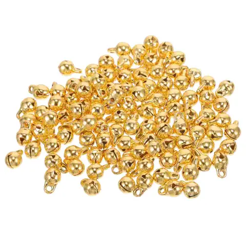 100 Pcs 미니 벨 키트 장식 벨 비즈 팔찌 만들기 소녀 선물 작은 공예 황동